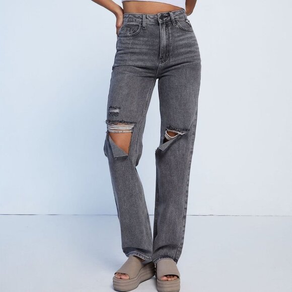 PacSun Denim - PacSun Jeans Washed Black Ripped 90s Boyfriend Denim Pants Distressed Sz 23